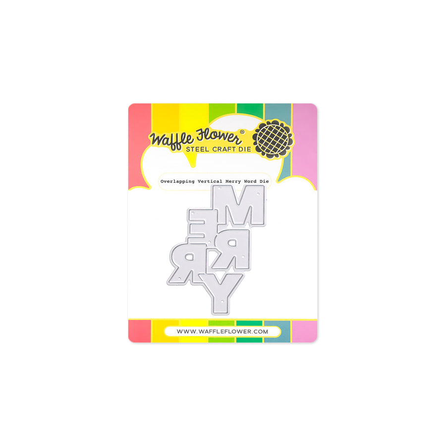 Waffle Flower - Overlapping Vertical Merry Word Die - Magical Christmas in July Release