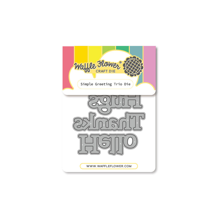 Waffle Flower Simple Greetings Trio Die - product packaging, front view