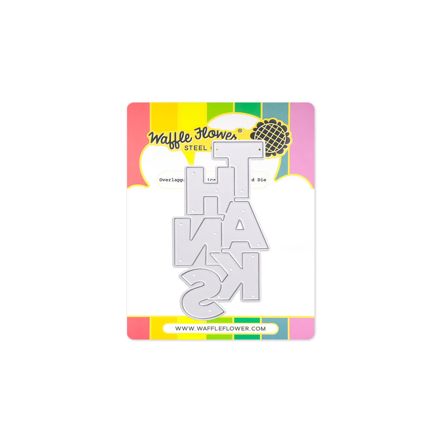 waffle flower overlapping vertical thanks word die 422205