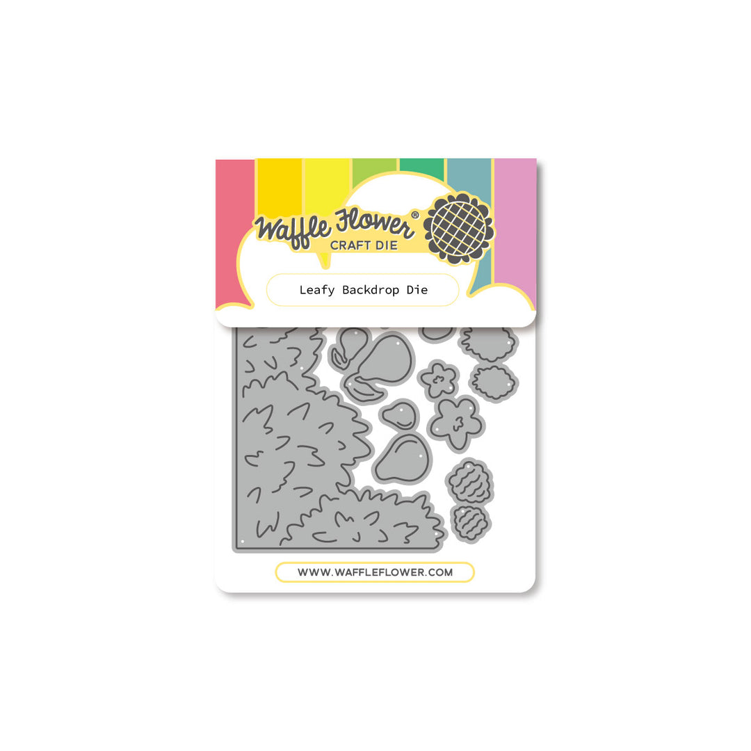 Waffle Flower Leafy Backdrop Die - product packaging, front view