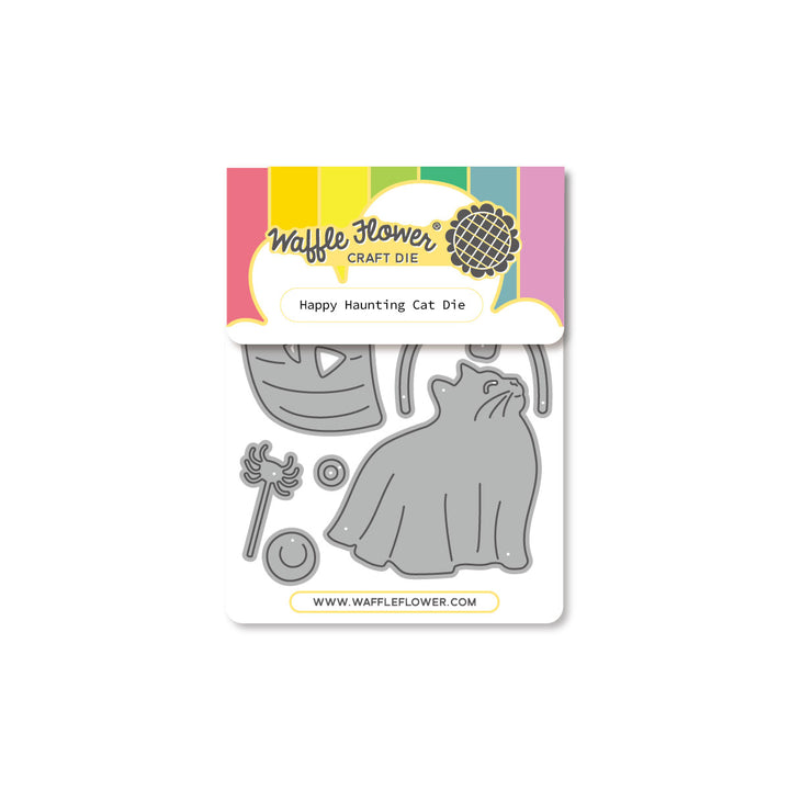 Waffle Flower Happy Haunting Cat Die - product packaging, front view