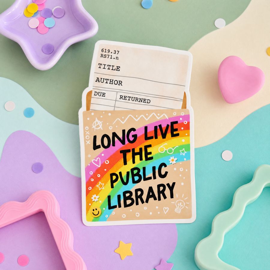 Mittens and Moods - Vinyl Sticker -  Long Live the Public Library - Vinyl Sticker
