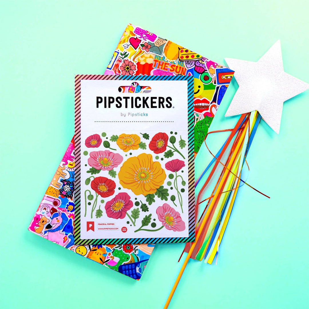 Pipsticks Sticker Sheet - Peaceful Poppies
