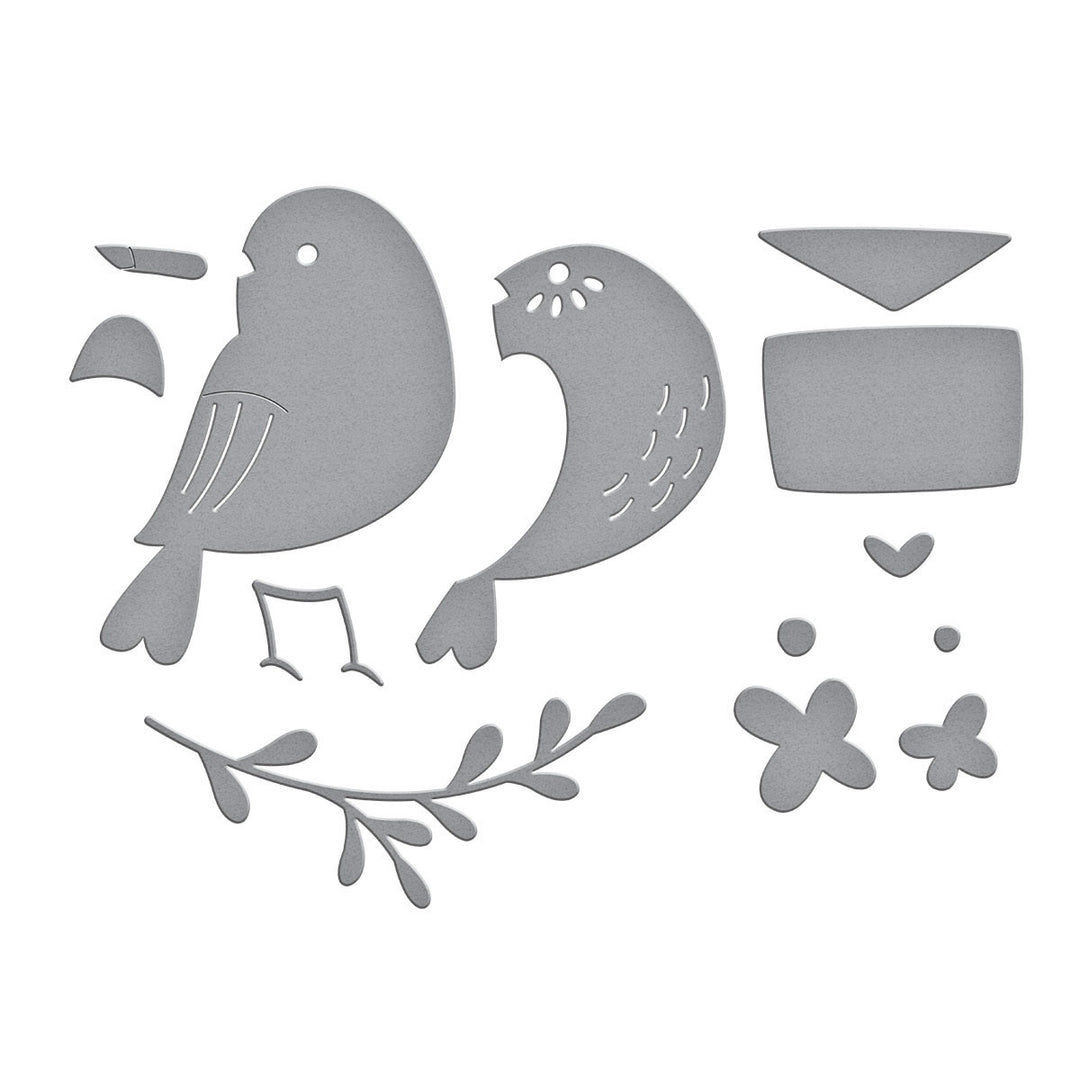 Spellbinders Etched Dies - Love Note Bird