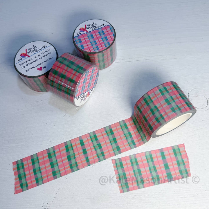 Kate Mason Artist - Washi Tape - Pink Green Plaid