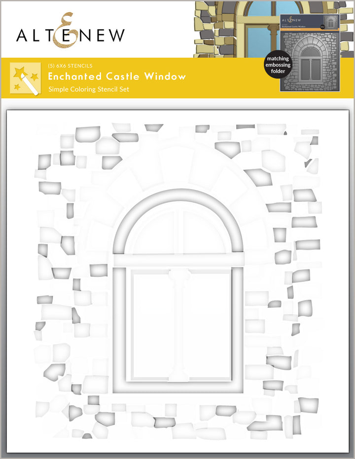 Altenew - Enchanted Castle Window - Stencils & Embossing Folder Bundle