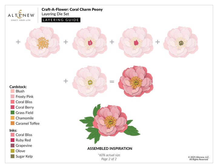 Altenew - Craft-A-Flower: Coral Charm Peony Layering Die Set