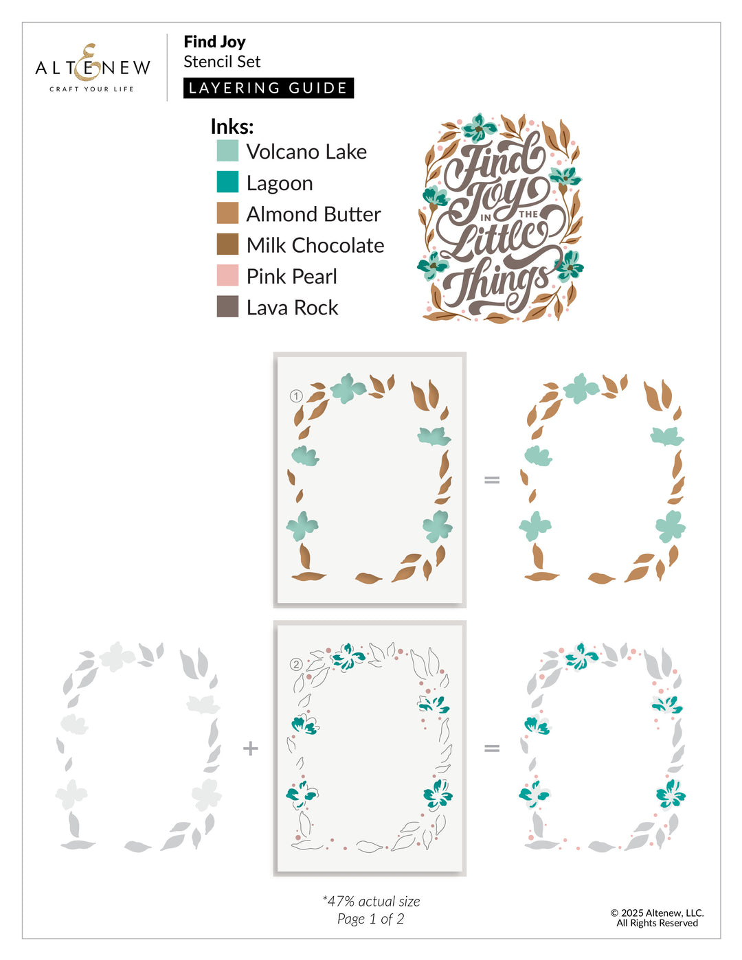 Altenew - Find Joy Layering Stencil Set (4 in 1)