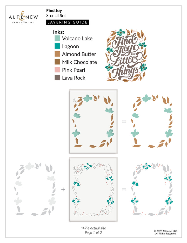 Altenew - Find Joy Layering Stencil Set (4 in 1)