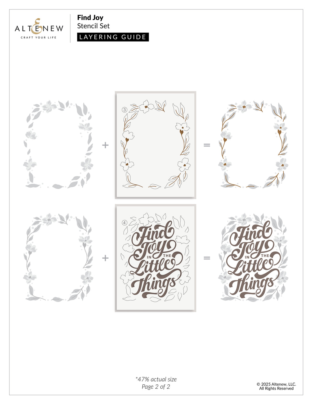 Altenew - Find Joy Layering Stencil Set (4 in 1)