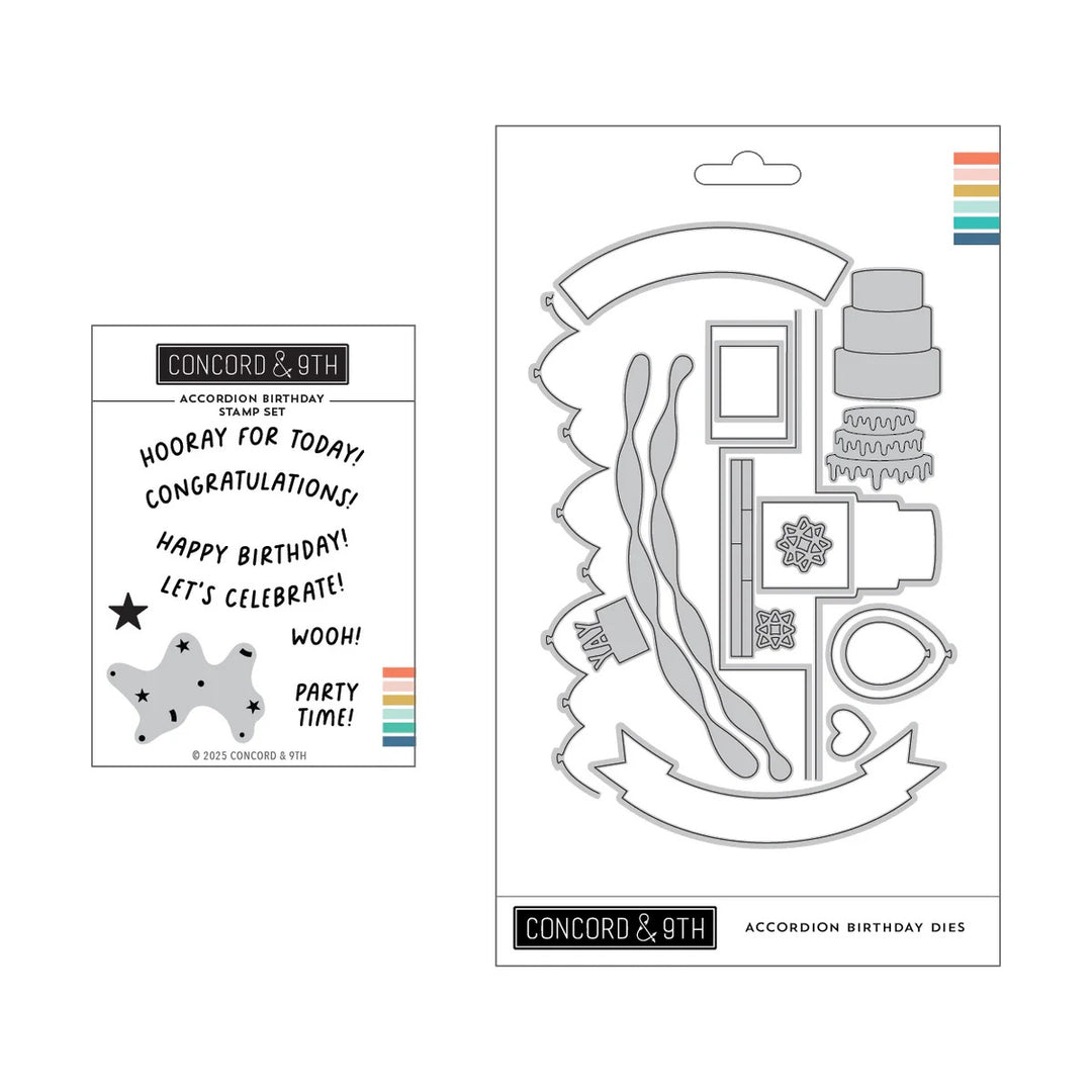 Concord & 9th - Accordion Birthday Bundle - Dies & Stamp Set