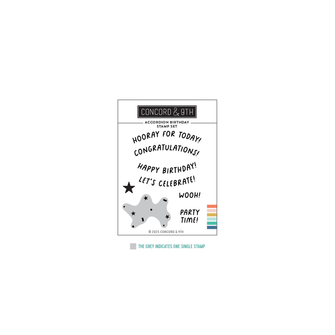 Concord & 9th - Accordion Birthday Stamp Set (3 x 4)