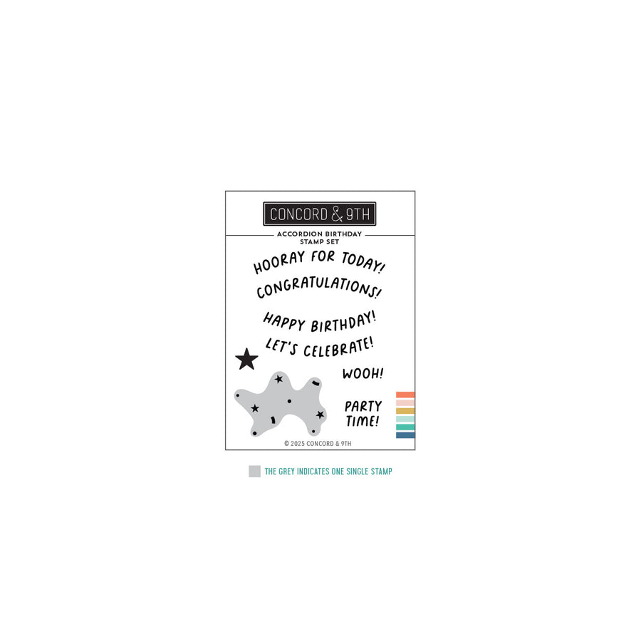 Concord & 9th - Accordion Birthday Stamp Set (3 x 4)