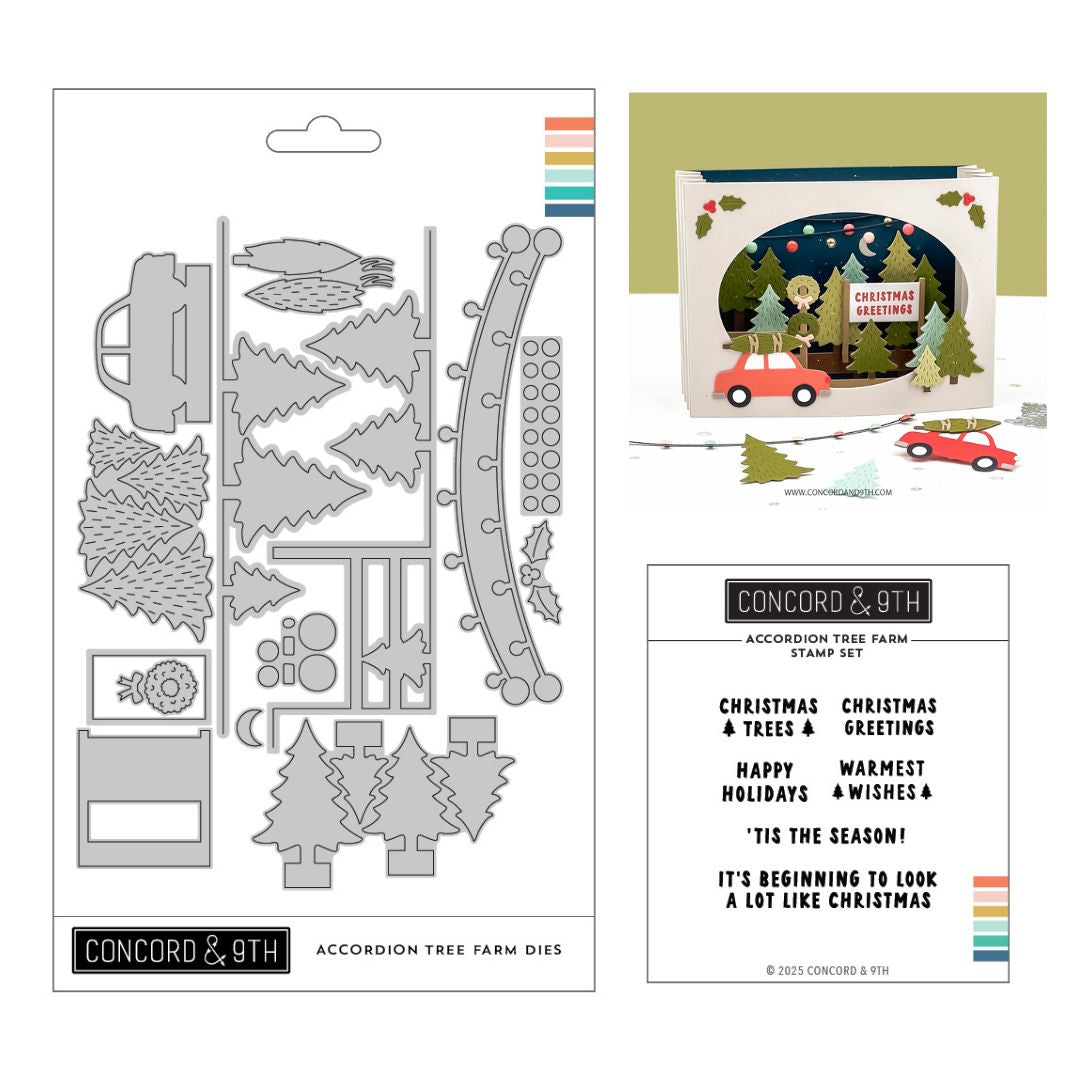 Concord & 9th - Accordion Tree Farm Stamps & Dies Bundle