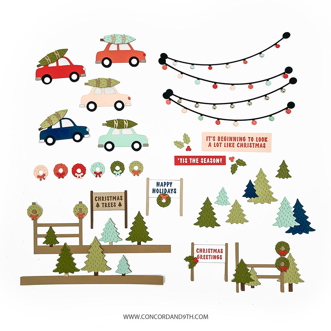 PRE_ORDER ONLY - Concord & 9th - Accordion Tree Farm Stamps & Dies Bundle