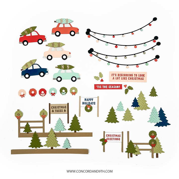 PRE_ORDER ONLY - Concord & 9th - Accordion Tree Farm Stamps & Dies Bundle