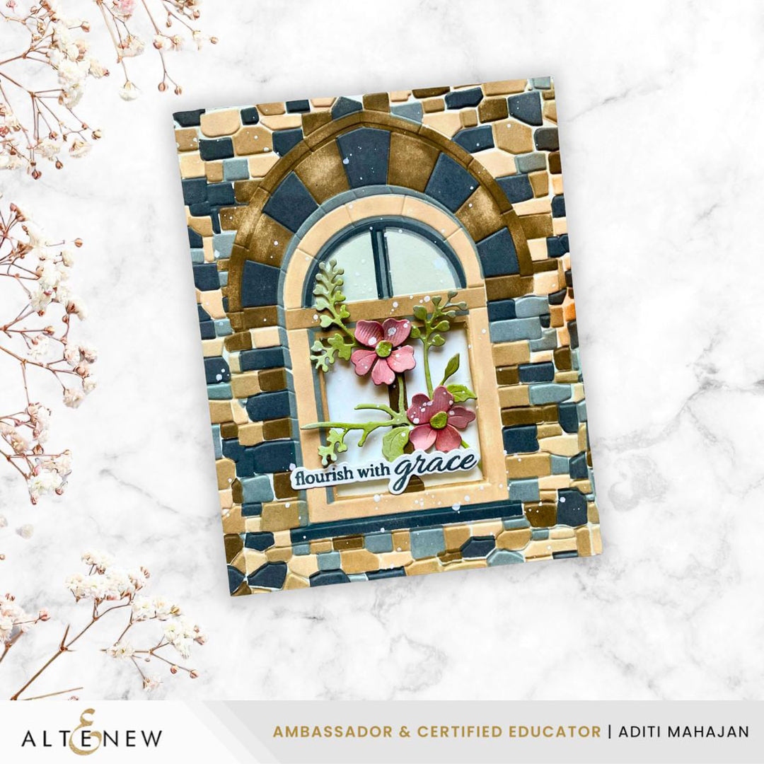 Altenew - Enchanted Castle Window - Stencils & Embossing Folder Bundle