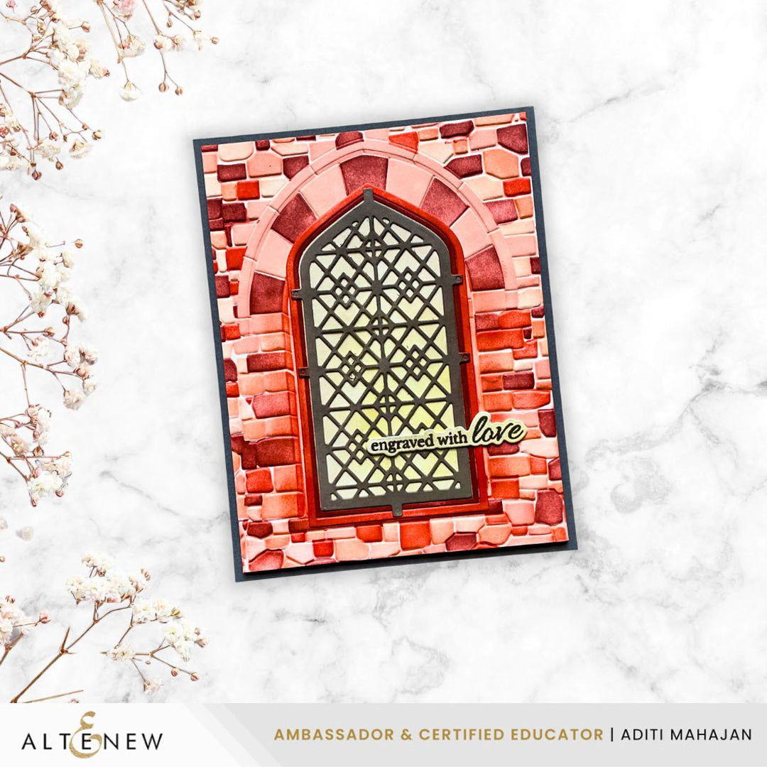 Altenew - Enchanted Castle Window - Stencils & Embossing Folder Bundle