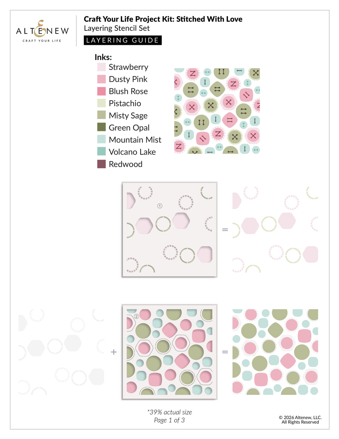 Altenew - Craft Your Life Project Kit: Stitched With Love & Add On