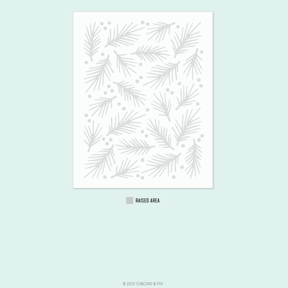 Concord 9Th Berries Boughs Embossing Folder 12206