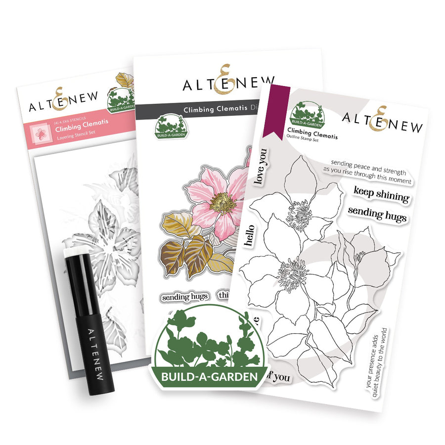 altenew build a garden climbing clematis alt11057bn