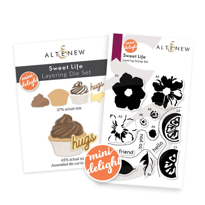 altenew mini delight sweet life stamp die set alt11060bn
