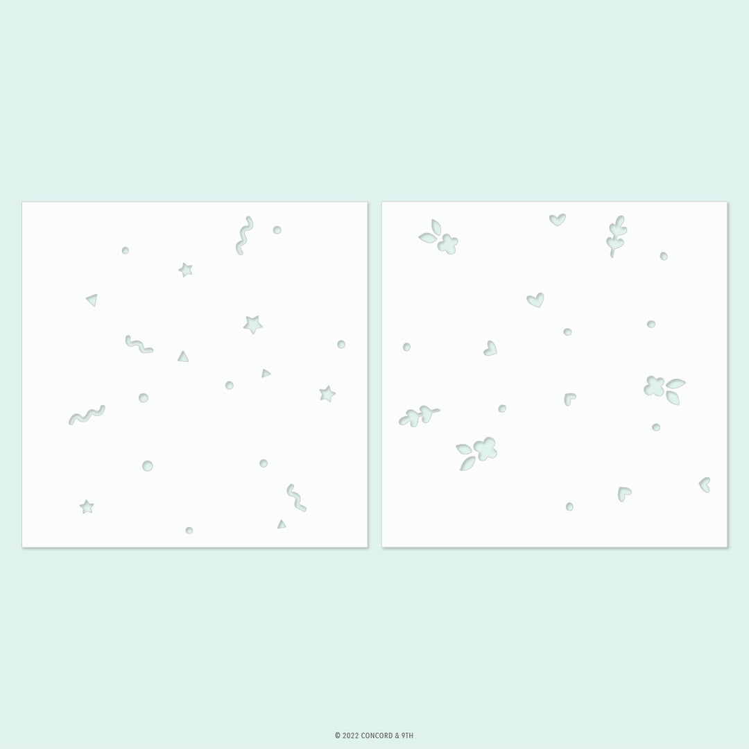 Concord & 9th - Bursting Backgrounds Turnaboutª Stencil Pack (2 qty; 6 x 6)