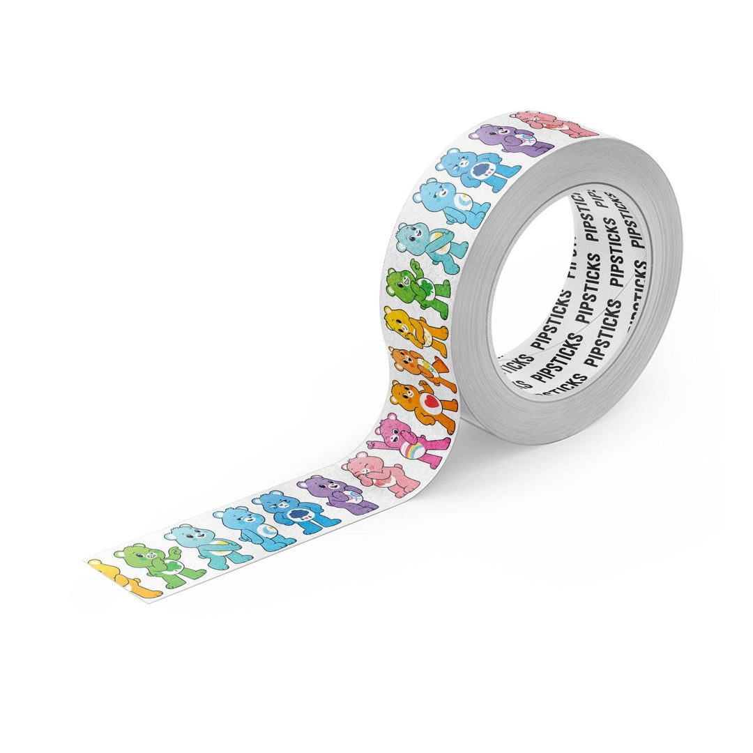 Decorative tape with colorful cartoon characters on a white background