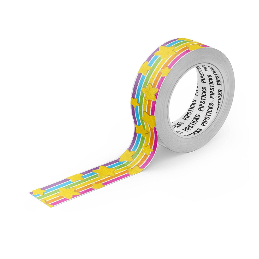 Washi tape with colorful design on a white background