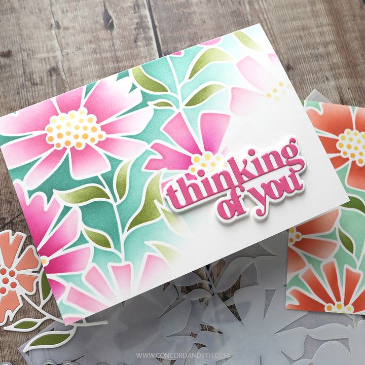 Concord & 9th - Kristina Werner - Cheerful Flowers Stencil Pack (6 qty; 6 x 9)