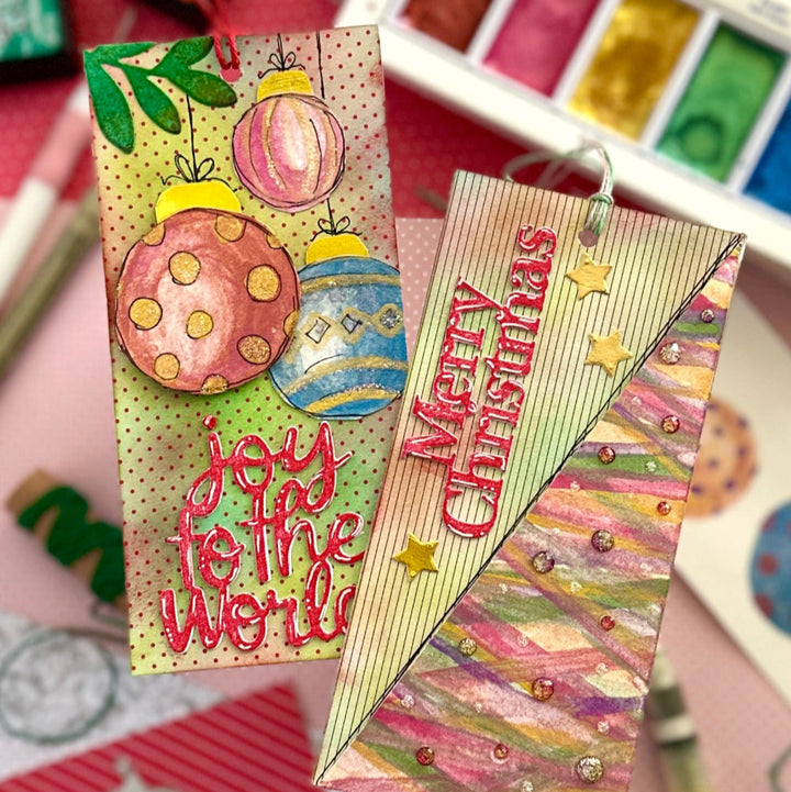 Large Christmas tags made by Trish from Hobby Hoppers.
