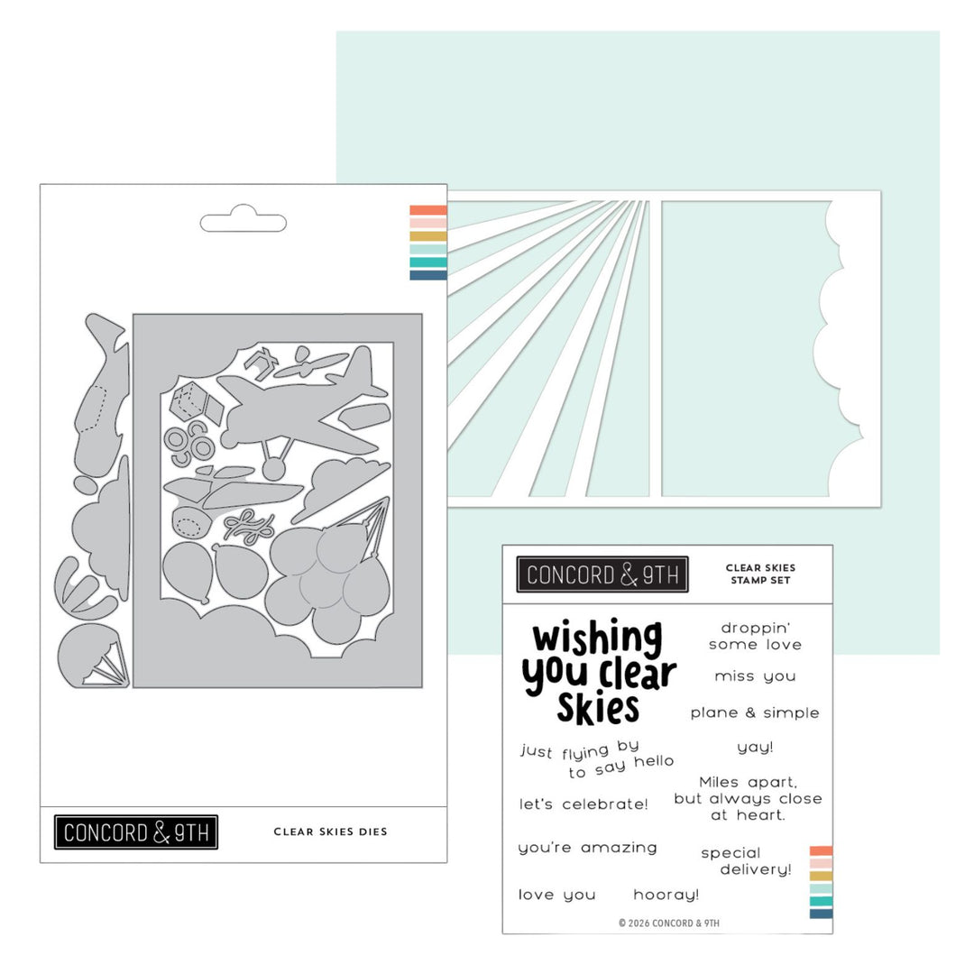 concord 9th clear skies bundle stamps dies stencil