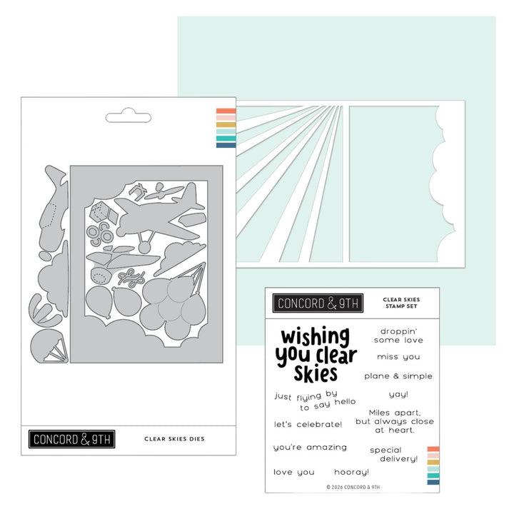 concord 9th clear skies bundle stamps dies stencil