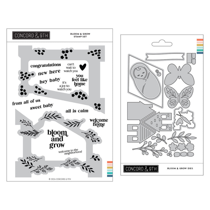 Concord & 9th Bloom & Grow Bundle (Stamps & Dies) in its packaging