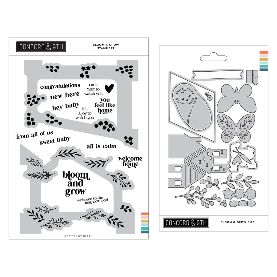 Concord & 9th Bloom & Grow Bundle (Stamps & Dies) in its packaging