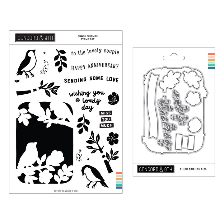 Concord & 9th Finch Friends Bundle (Stamps & Dies) in its packaging