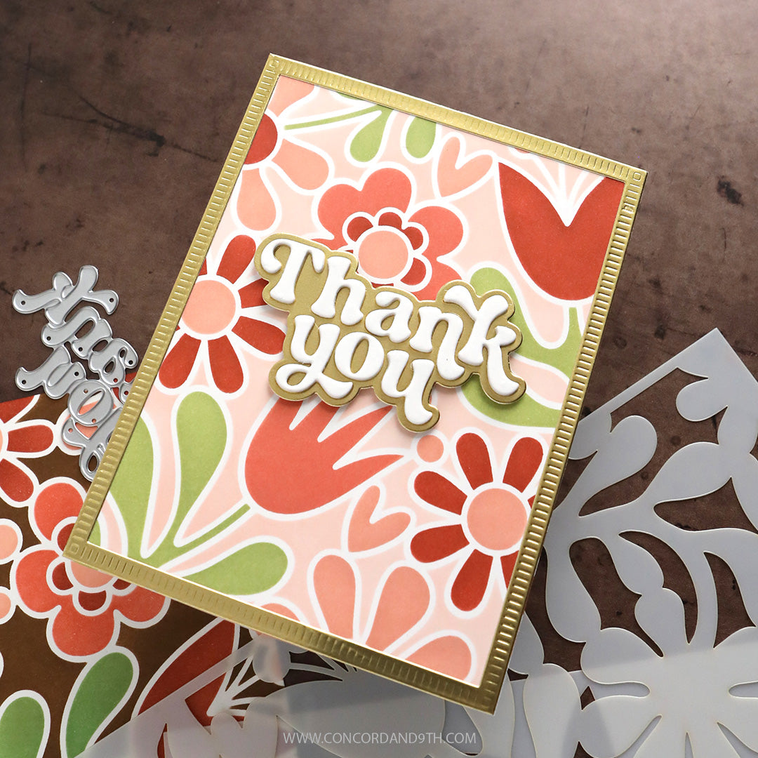 Concord & 9th - Kristina Werner - Retro Flowers Bundle - Stamps, Dies & Stencils