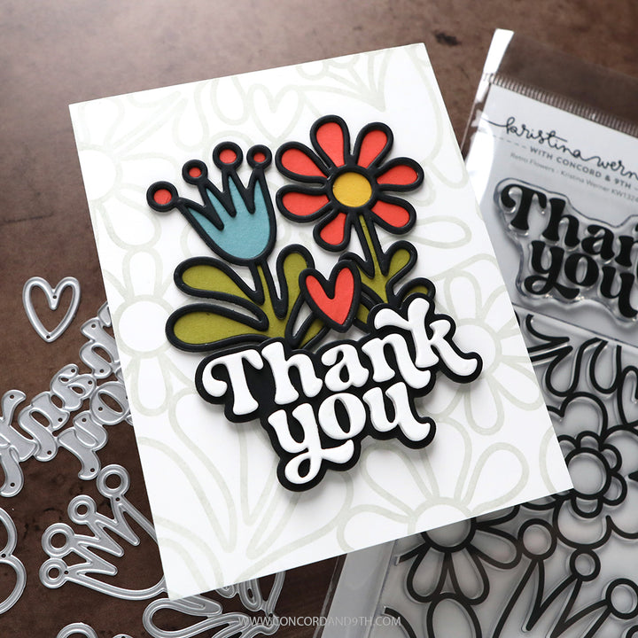 Concord & 9th - Kristina Werner - Retro Flowers Stamp Set (6 x 8)