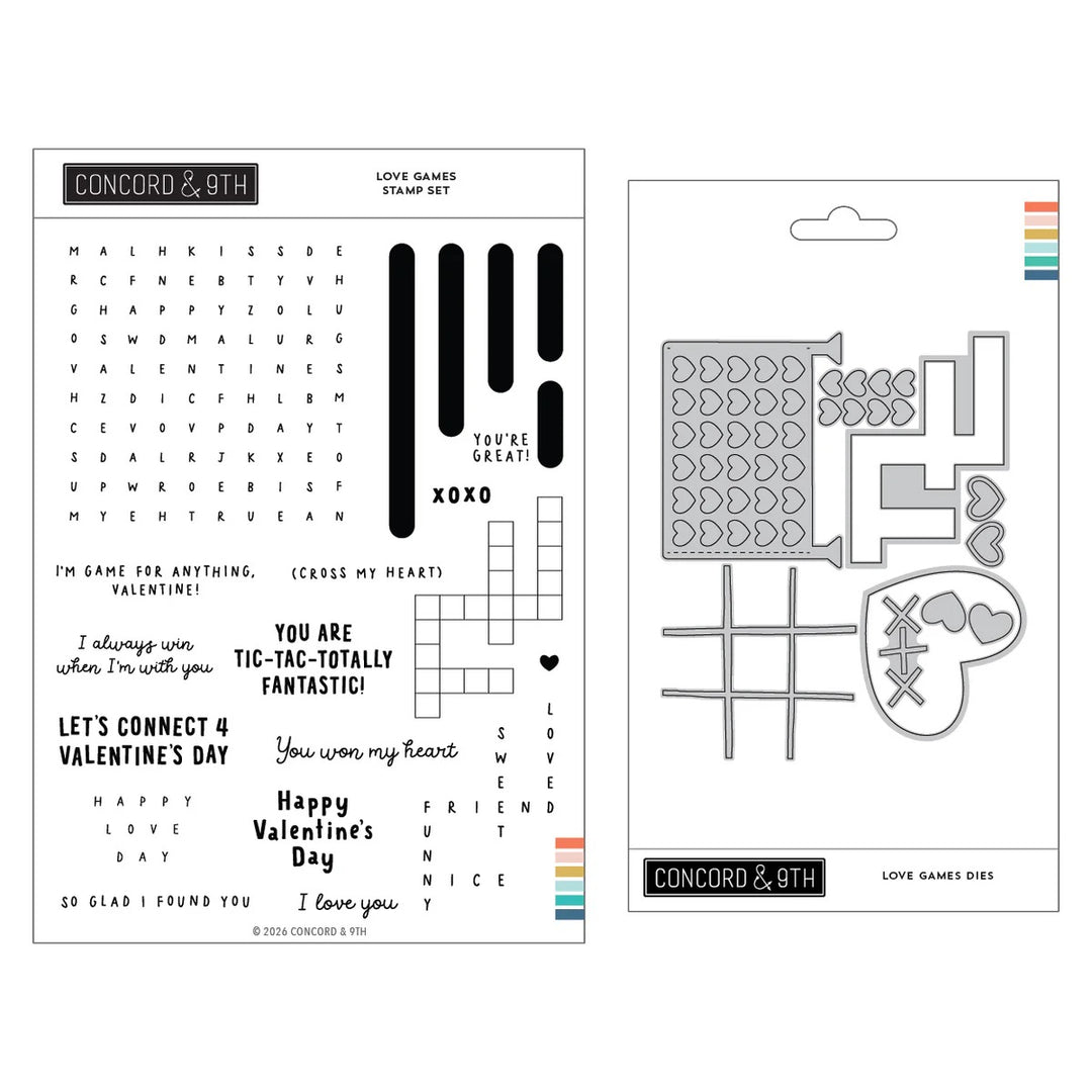 Concord & 9th - Love Games Bundle - Stamps/Dies