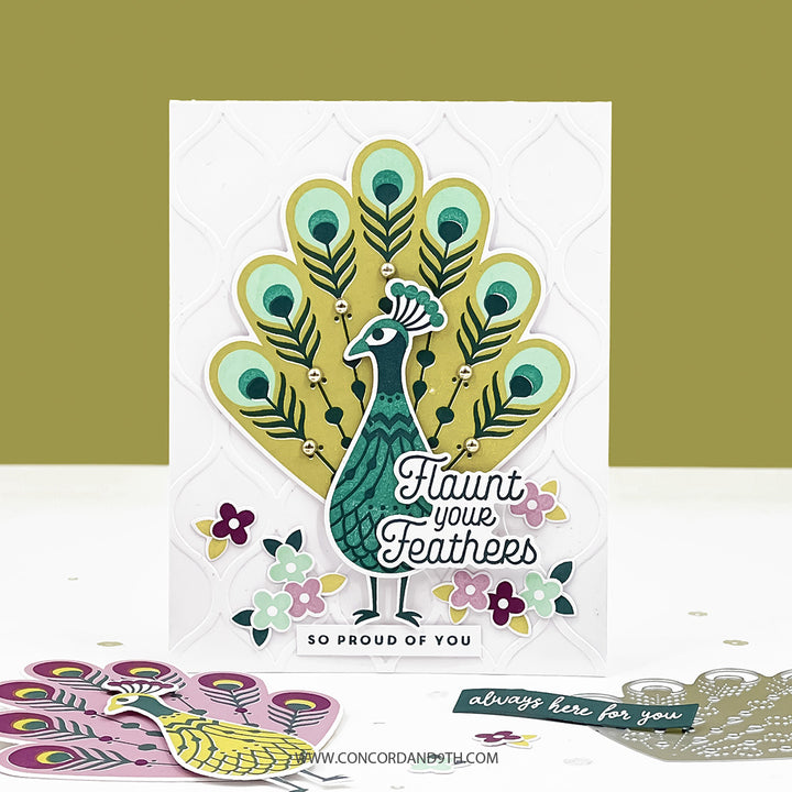 Concord & 9th - Pretty Peacock Stamp & Die Bundle