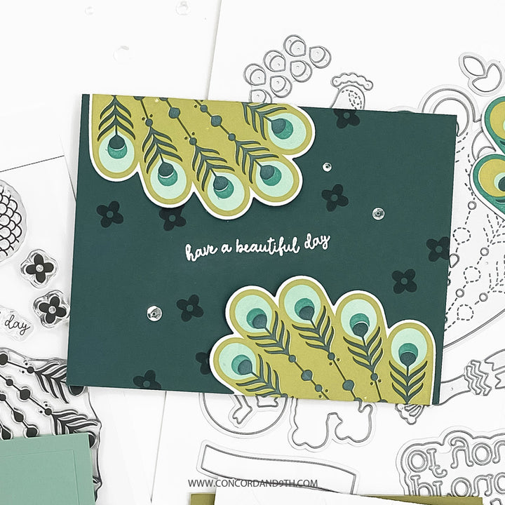 Concord & 9th - Pretty Peacock Stamp & Die Bundle