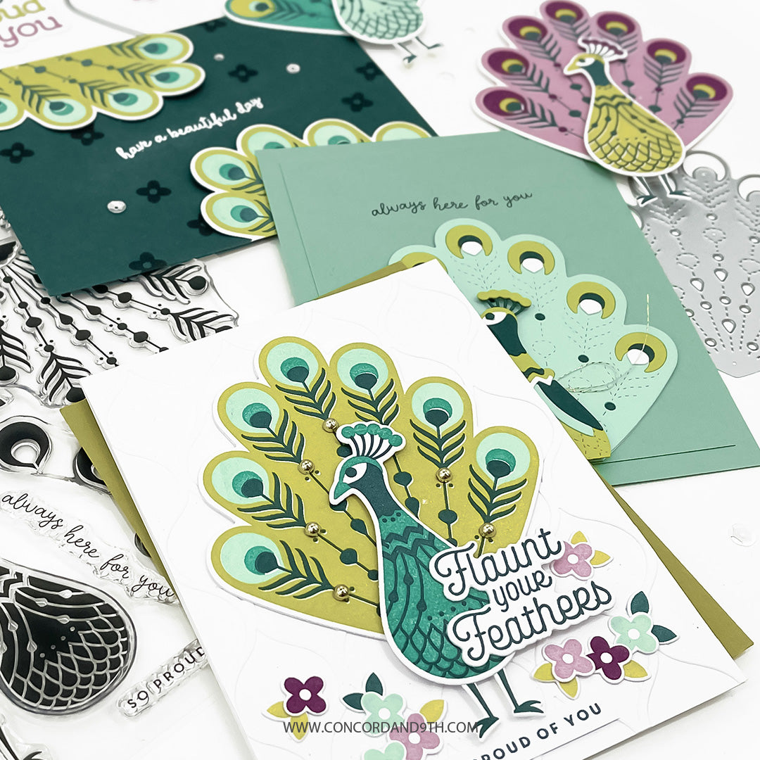 Concord & 9th - Pretty Peacock Stamp & Die Bundle