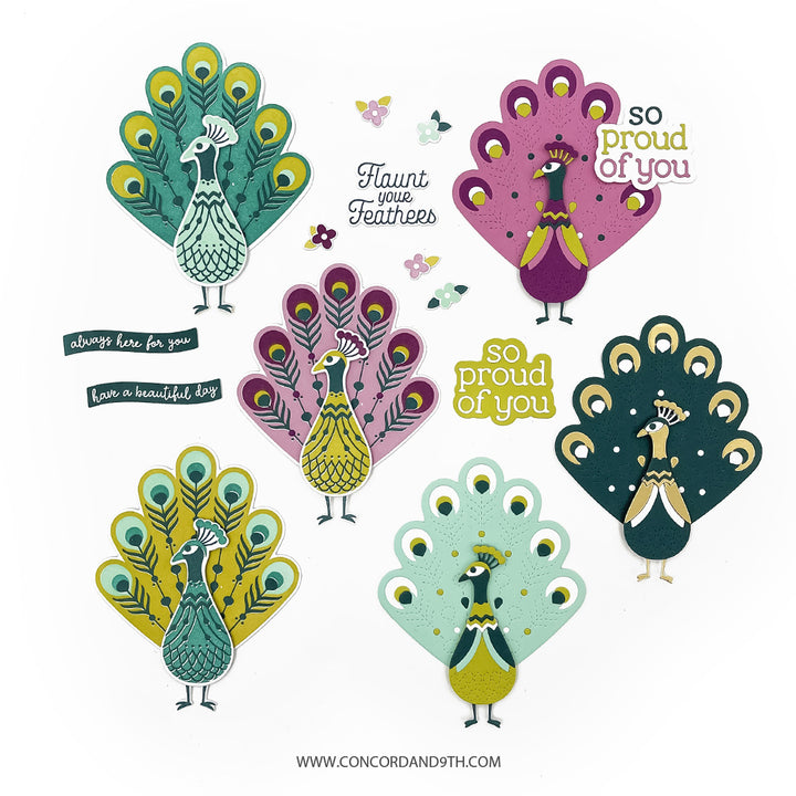 Concord & 9th - Pretty Peacock Stamp & Die Bundle