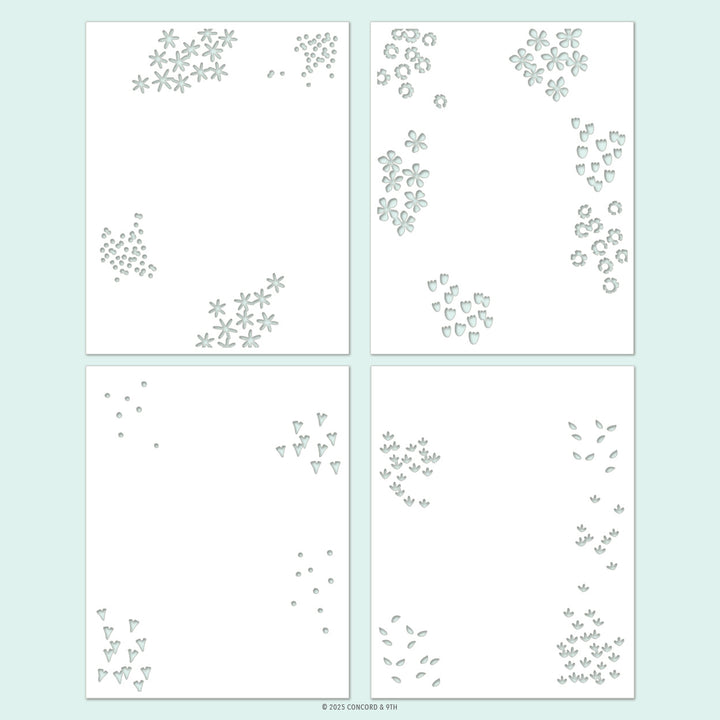 Concord & 9th - Around the Garden Stencil Pack (4 qty; 4.75 x 6)