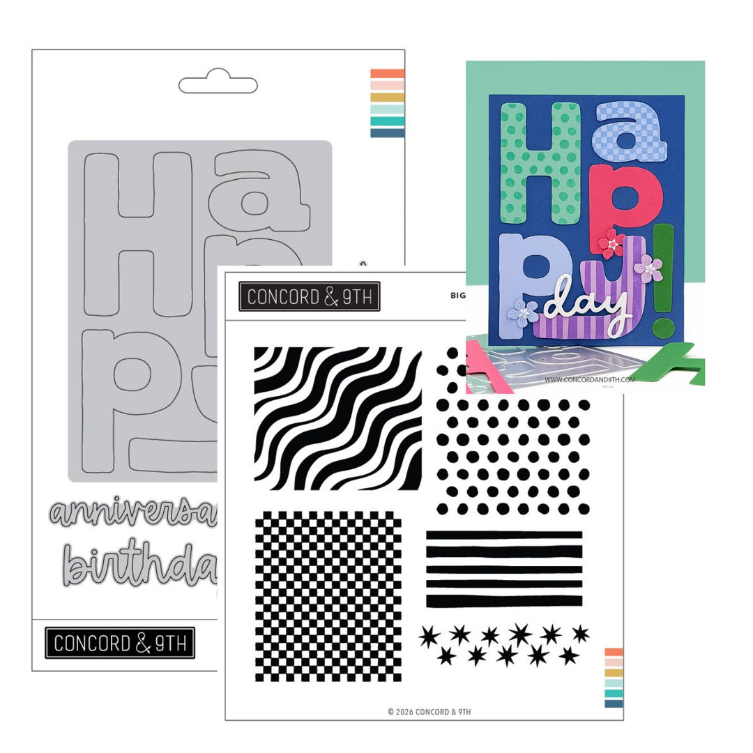 Concord & 9th - Big Happy BUNDLE Stamps & Die Set