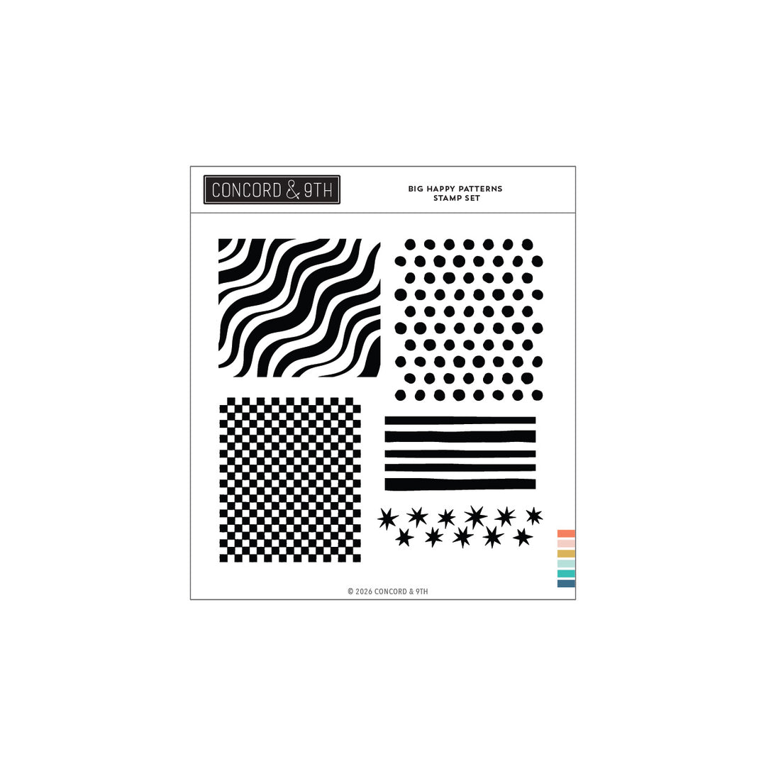 Concord & 9th - Big Happy Patterns Stamp Set (6 x 6)