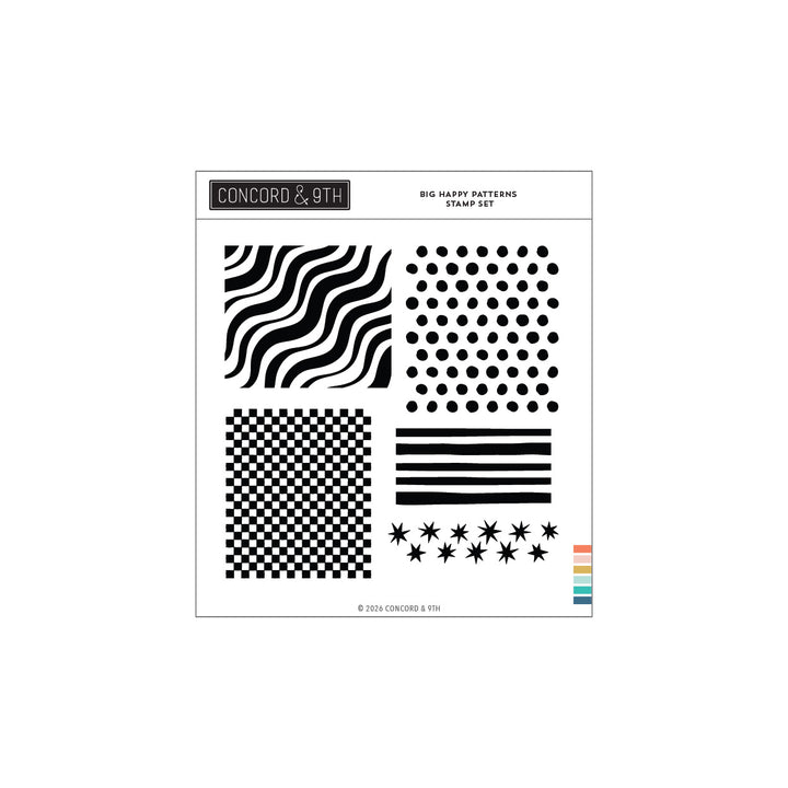 Concord & 9th - Big Happy Patterns Stamp Set (6 x 6)