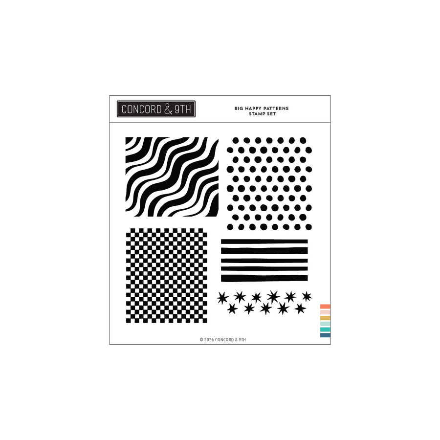 Concord & 9th - Big Happy Patterns Stamp Set (6 x 6)