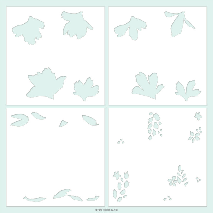 Concord & 9th - Garden's Edge Stencil Pack (4 qty; 6 x 6)