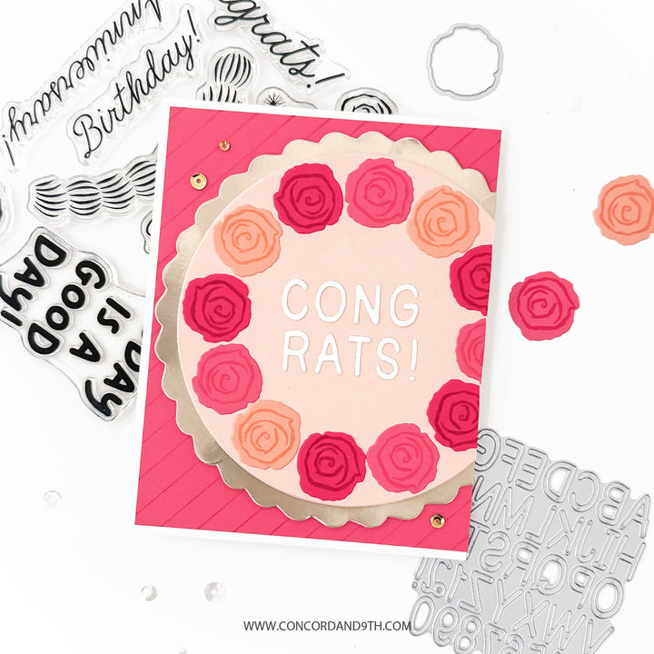 Concord & 9th - Icing on the Cake Bundle - Stamps, Dies & Embossing Folder